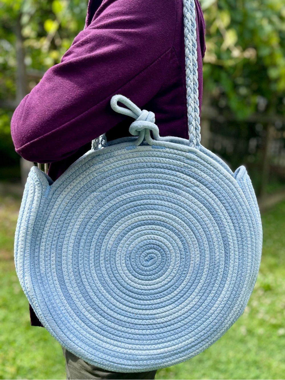 Universal Thread Blue Round Rope Tote Bag - Women's Casual Shoulder Bag